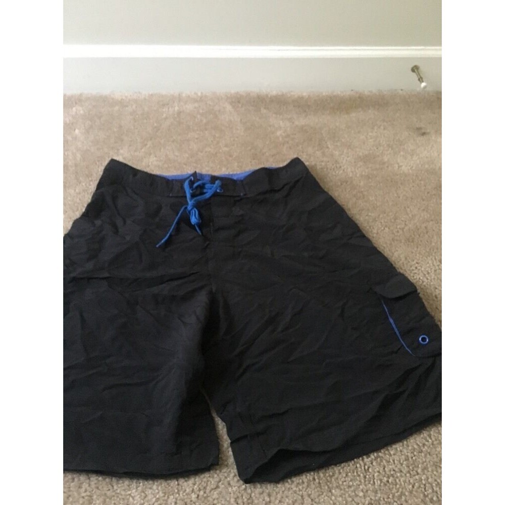 Wings Surf Beach Wear Men's Black Swim Board Shorts Unlined Size 32 - Picture 1 of 4